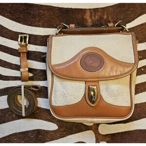 Vintage Dooney and Bourke All Weather Surrey Leather Bone Crossbody Bag